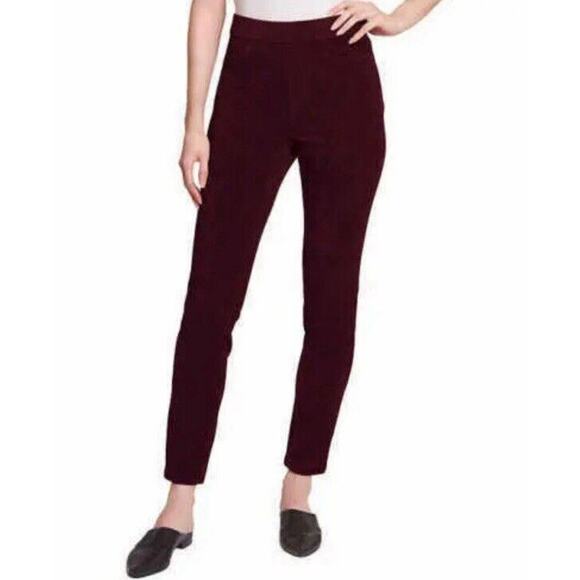 NWT GLORIA VANDERBILT WOMEN SKINNY KNIT CORDUROY MIDRISE PANT(CABERNET CRUSH XS - Picture 1 of 11